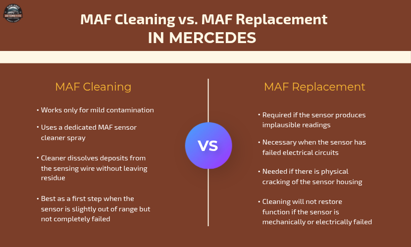 MAF Cleaning vs. MAF Replacement in Mercedes
