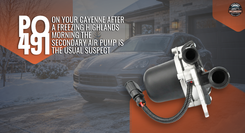 P0491 on Your Cayenne After a Freezing Highlands Morning? The Secondary Air Pump Is the Usual Suspect